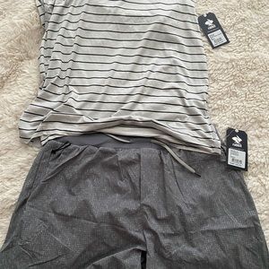 Mens running shorts and tank top